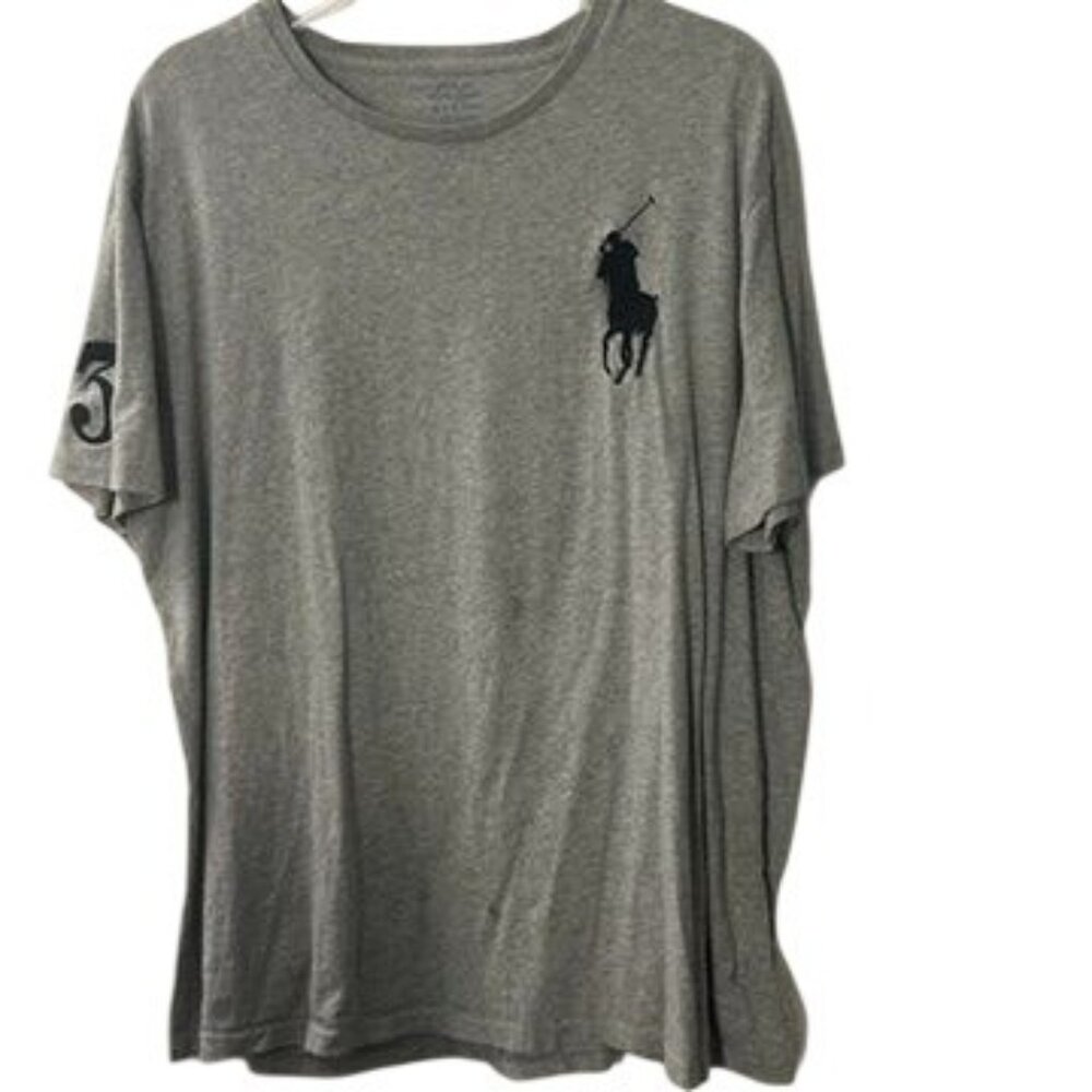 Polo Ralph Lauren T-Shirt XL Heather Gray Short Sleeve Crewneck Big Pony - READ